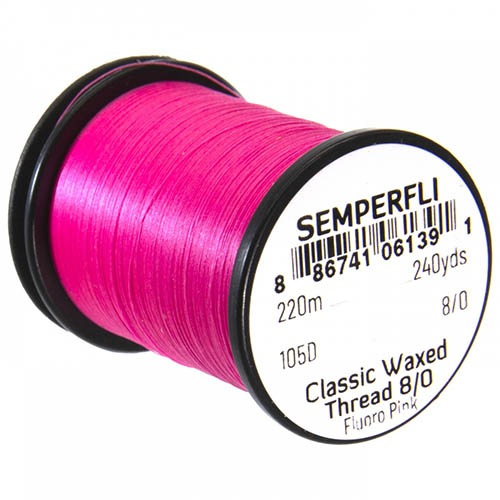 Semperfli klassískir vaxaðir hnýtingaþræðir 8/0 - Fluoro Pink