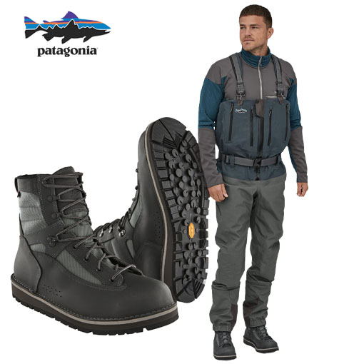 Patagonia Swiftcurrent Zip Front vöðlur og Patagonia Foot Tractor skór