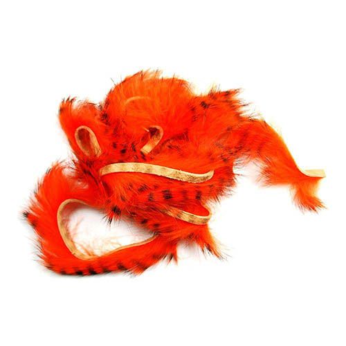 Hareline Black Barred Rabbit Strips - svartbröndótt - Heit Appelsínugult