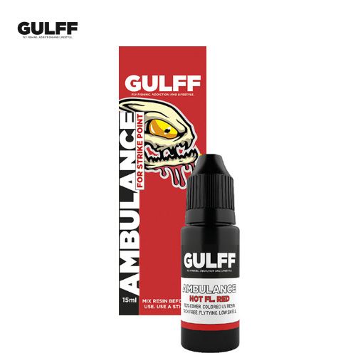 Gulff Ambulance Hot Fluoro Red UV lakkefni - 15ml