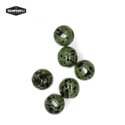 Semperfli Slotted Tungsten Beads - Mottled Olive