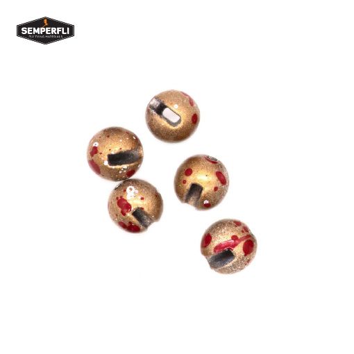 Semperfli Slotted Tungsten Beads - Mottled Tan