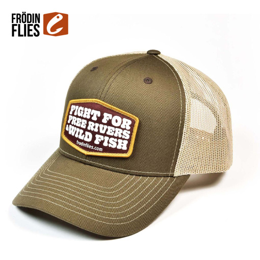Frödin "Fight For Free Rivers & Wild Fish" trucker derhúfa – Brún/Ljósbrún