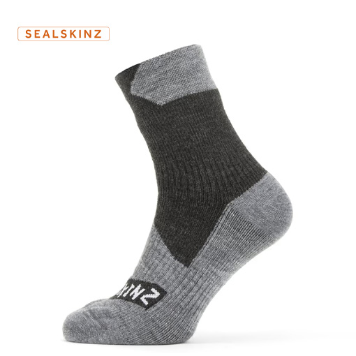 Sealskinz Bircham - 100% vatnsheldir allra veðra ökklasokkar - Svartir/Gráir
