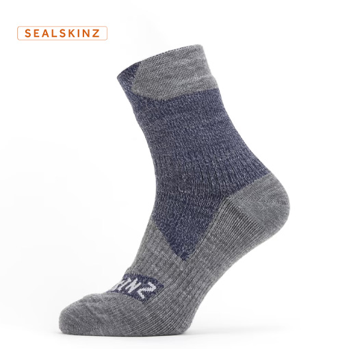 Sealskinz Bircham - 100% vatnsheldir allra veðra ökklasokkar - Navy/Gráir