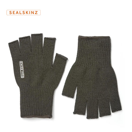 Sealskinz Thornham - Merínó fingravettlingar - Ólífugrænir