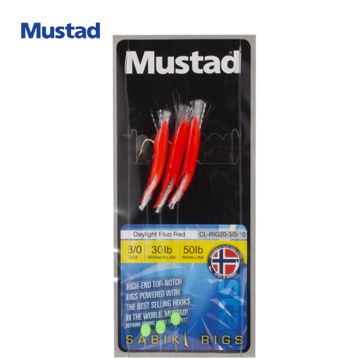 Mustad Daylight Fluo Red slóði