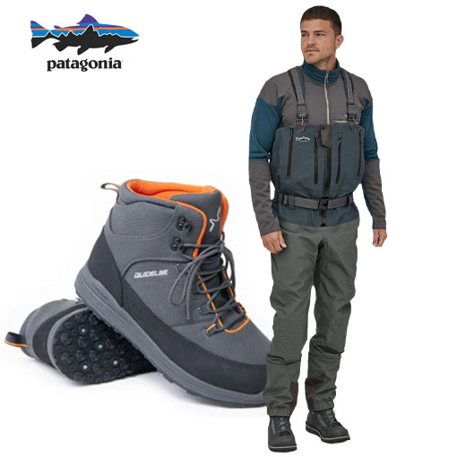 Patagonia Swiftcurrent Zip Front vöðlur og Guideline Laxá 3.0 Traction skór