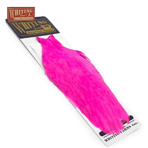 Whiting American Hen Cape - White dyed Pink