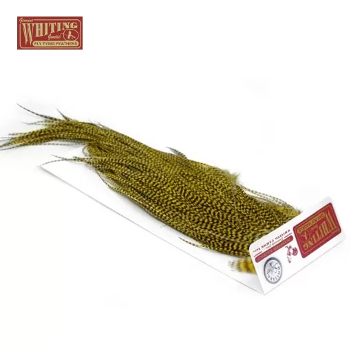 Whiting Silver grade hanahnakki - Grizzly dyed Pale Yellow