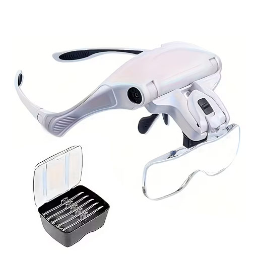 LED höfuðljós með stækkunargleri – 1X–3.5X stækkun