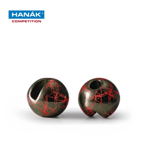 Hanak UV+ Black & Fluo Slotted Tungsten Beads - UV Red